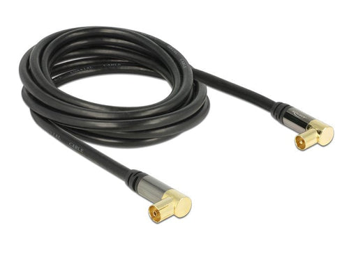 Delock Cable IEC Connector Male 90G IEC Connector Female 90G RG-6 U 3M — image 1