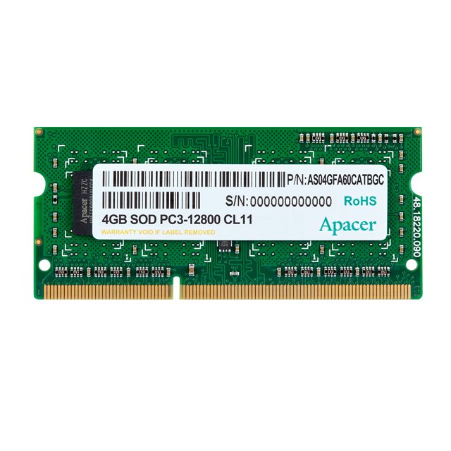 Apacer RAM 4GB DDR3 1600MHZ 1.35V SODIMM