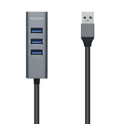 Aisens Hub USB 3.0 Aluminium Type a/M-4XTIPO a/H, Grey 10CM — image 1