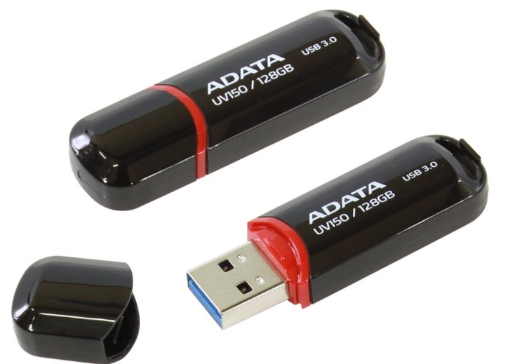 ADATA USB Flash Drive AUV150-128G-RBK 128GB USB Type a 3.2 Gen 1 (3.1 Gen 1) Black
