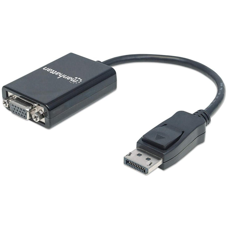 Manhattan Convertidor Diplayport a VGA HD15 Female 15CM Activo, Black