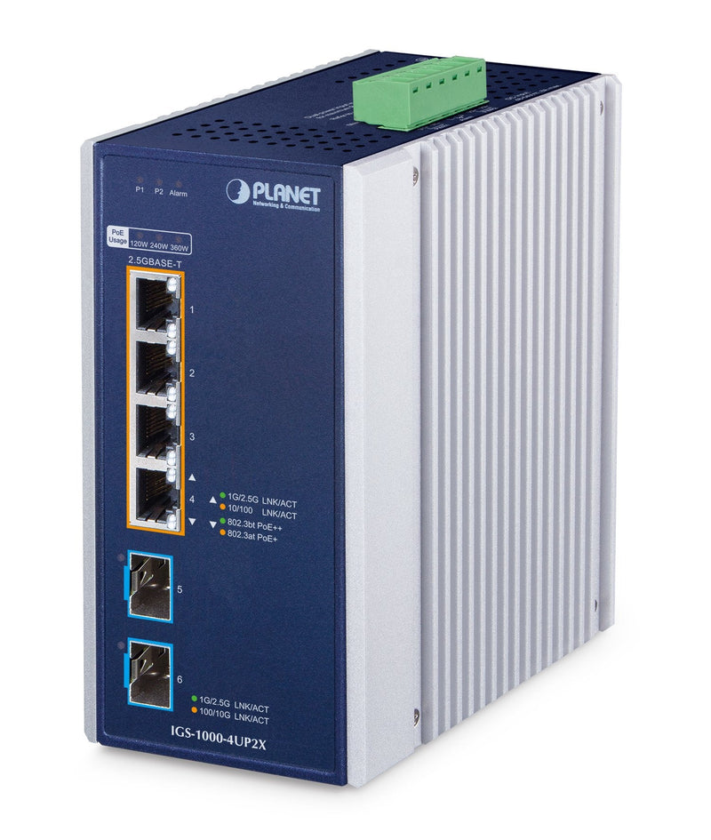 Planet Industrial 4-PORT PoE + Switch IGS-1000-4UP2X
