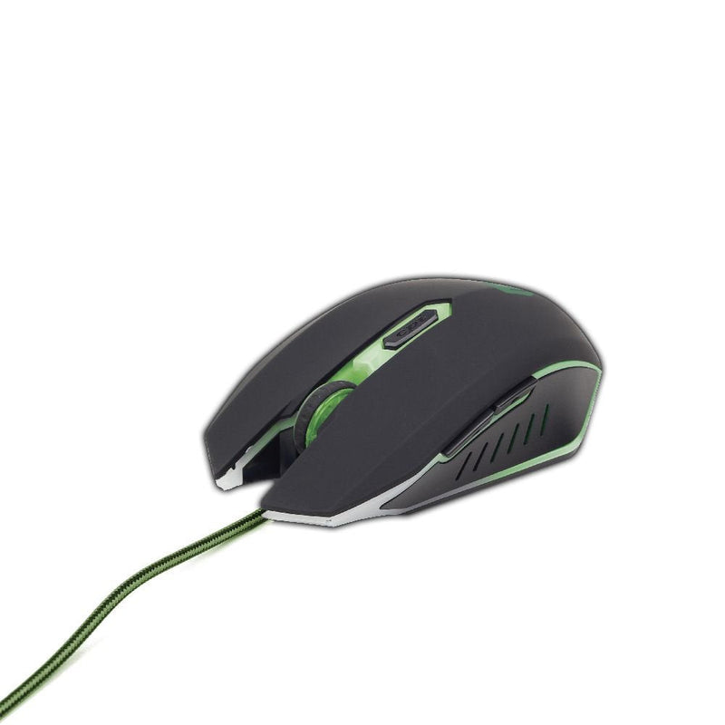Gembird Mouse Gaming 2400DPI 6 Buttons USB 1.30M LED Green MUSG-001-G