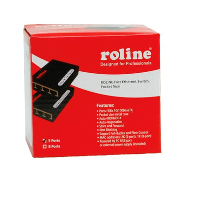 Roline Fast Ethernet Switch, Pocket, 5 Ports — image 1