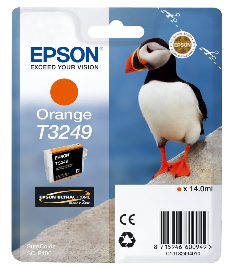 Epson Genuine Ink T3249 Orange 14ML, Puffin, Surecolor SC-P400