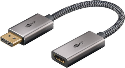 Goobay Plus DisplayPort HDMI Adaptadorcable, 4K @ 60HZ Grey 20CM, 32 Gbit/S) 75271 — image 1