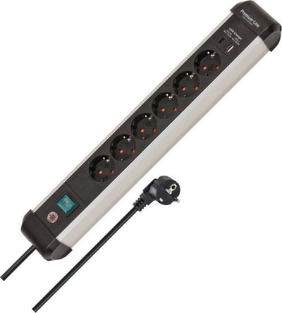Brennenstuhl 1391030611 Base Múltiple 3M 6 Salidas AC Indoor Black Silver — image 1