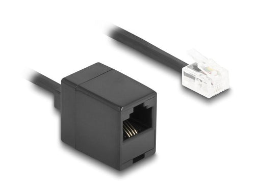 Delock Telefoncable Spiralcable RJ11 Plug Zu RJ45 Buchse Black 5M — image 1