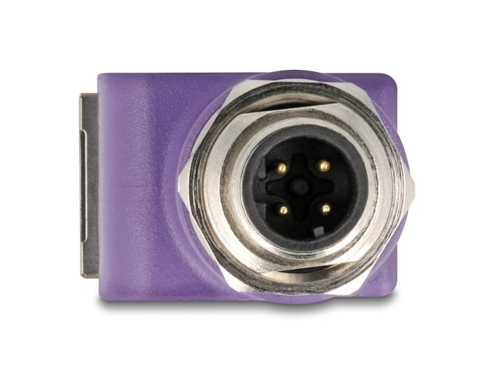Delock M12 Adapter A-kodiert 8 Pin Connector Male a RJ45 Connector Female CAT.5E With Orificio Fijación Recto