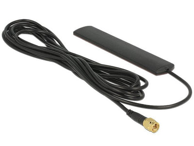 Delock Antenna LTE Sma 3 dBi Omnidirectional Fixed Black Assembly Adhesive — image 1