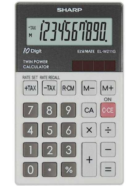 Sharp Calculator EL-W211G Bolsillo Financiera Grey