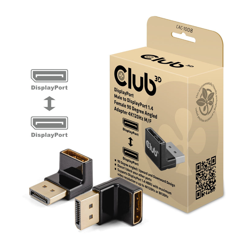 CLUB3D Adapter DP 1.4 90° Abgewinkelt 4K@120HZ M H Retail
