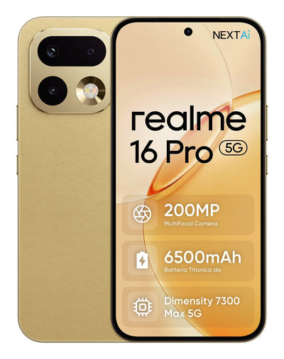 Realme Smartphone 16 Pro 8GB 256GB 6.78' 5G Gold — image 1