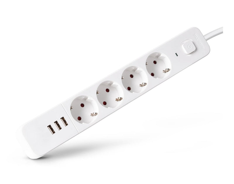 Entac Power Strip Plugs 4VÍAS 3x Usb-a, 1,5M White