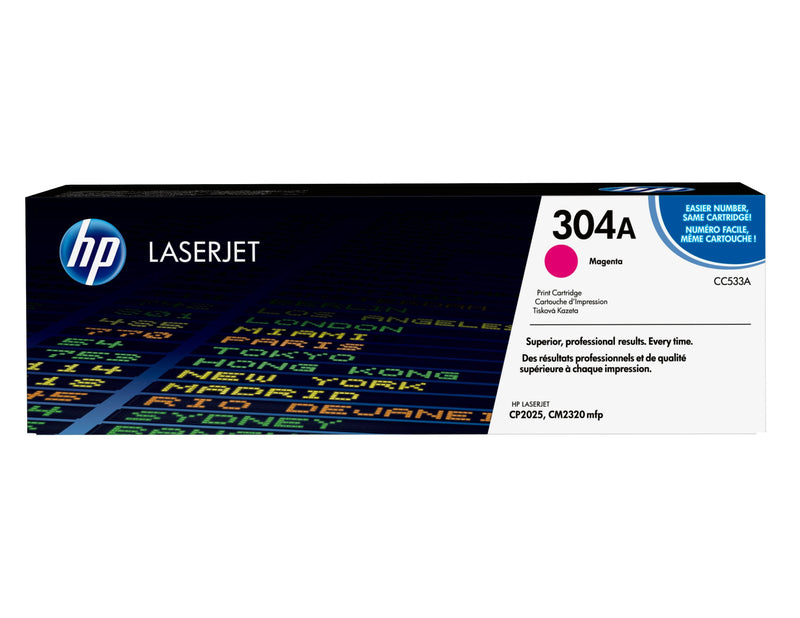 HP Genuine Toner CC533A Magenta Laserjet CP2025DN/CP2025N And Multifuncion CM2320FXI/CM2320NF