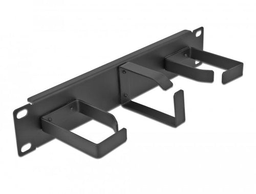 Delock 10? Organiser Cables Rangierpanel With 3 Metal Stands (2 X Horizontal, 1 X Vertical) 1 He Black — image 1