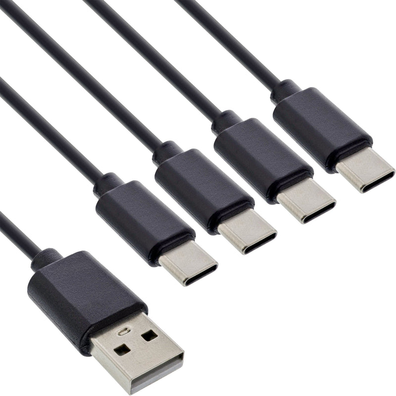 Inline® USB 4IN1 And -charging Cable 1x USB-A Male a 4x USB-C Male, Black 2M