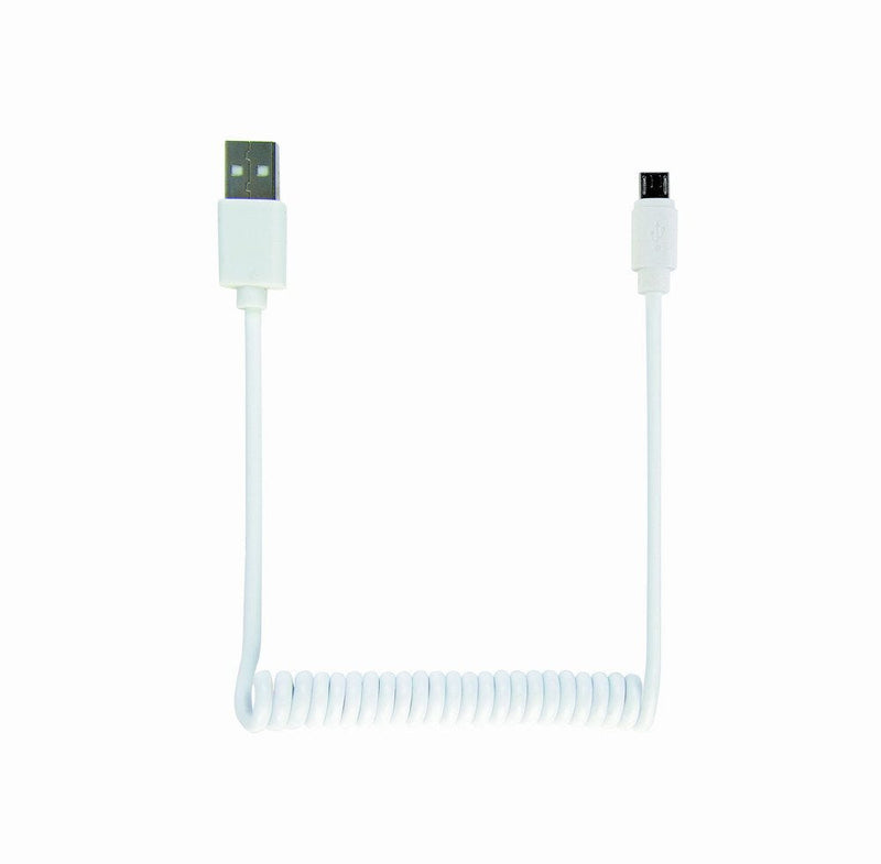 USB Cable Espiral Charging And Sincronización Micro Usb, 1,80M, White CC-MUSB2C-AMBM-6-W