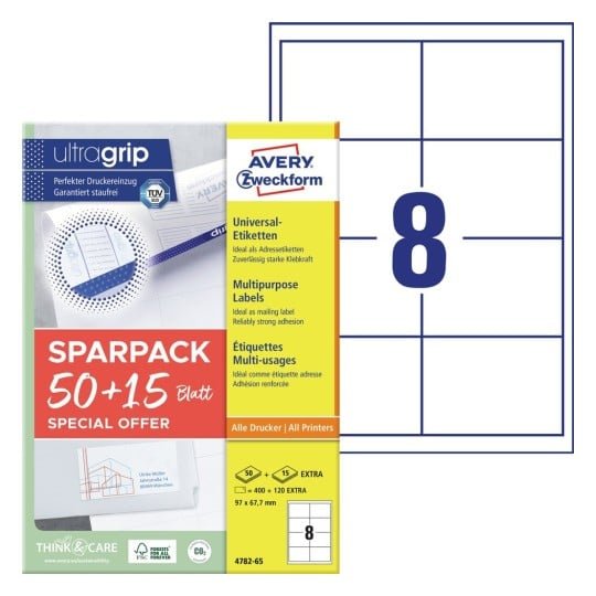 Avery Zweckform Labels 97,0 X 67,7MM, White