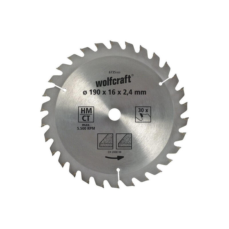 Wolfcraft Drive Saw Circular Ct, 30 Teeth Ø210MM 6737000