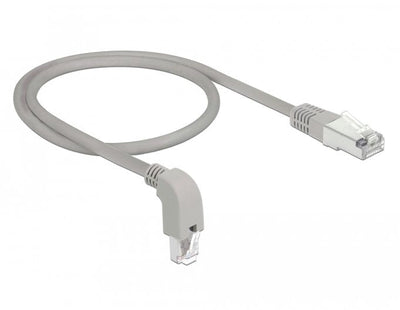Delock Cable RJ45 CAT.6A S/FTP Grey 50CM, 1 Connector Recto, 1 Connector Ángulo Hacia Abajo 85873 — image 1