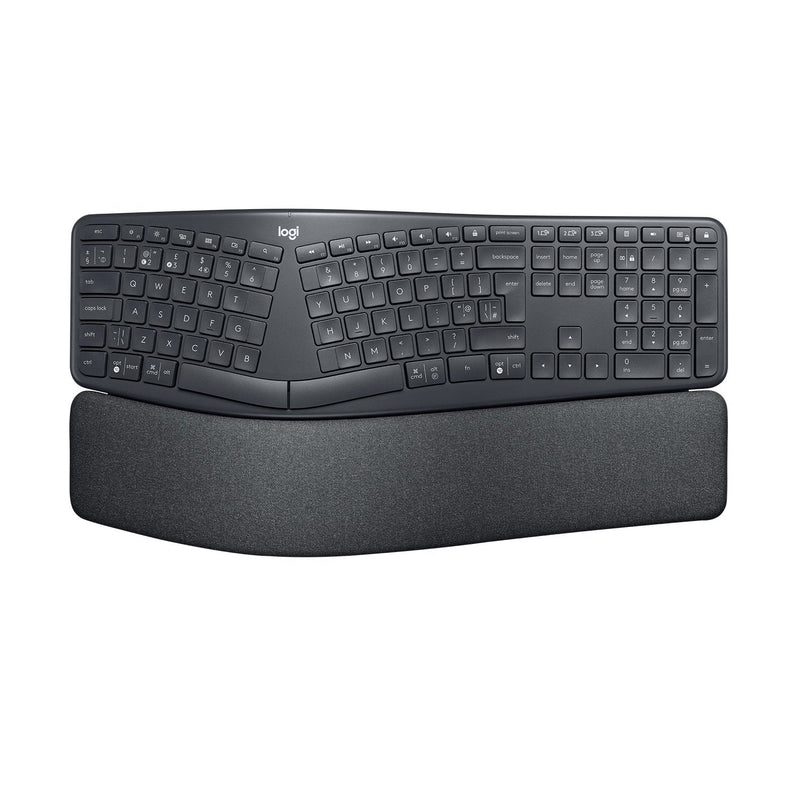 Logitech Keyboard English Ergo K860 RF Wireless + Bluetooth Internacional Ee.uu. Graphite