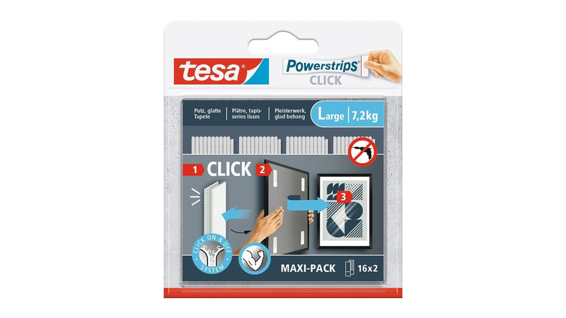 Tesa Powerstrips Click Large Selbstkl. Tape Velcro 16X2