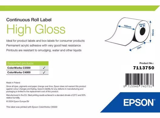 Epson Label High Gloss Label Printer Self-adhesive