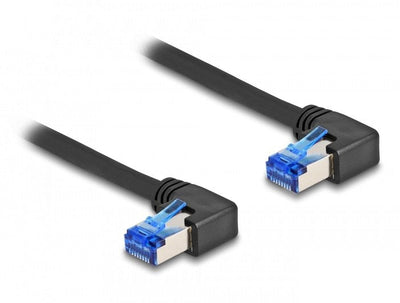 Delock 80216 Network Cable RJ45 CAT.6A S/FTP Acodado a Derecha 3M Black — image 1
