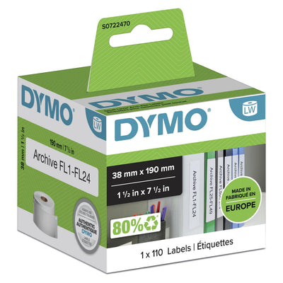 Dymo Tape Labels Lomo Archivadores 38X190MM (110 Páginas) Rotuladora Labelwriter — image 1