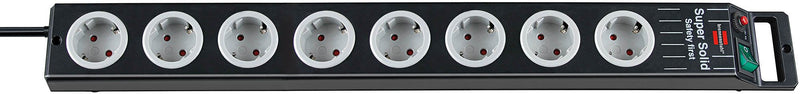 Brennenstuhl 1153380118 Base Múltiple 2,5M 8 Salidas AC Black Grey