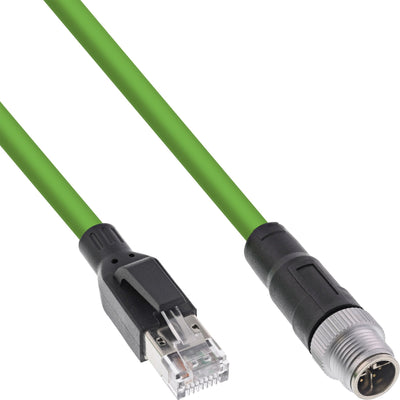 Inline® Industrial Network Cable M12 8-PIN X-coded a RJ45 Plug CAT.6A Pur 7.5M — image 1
