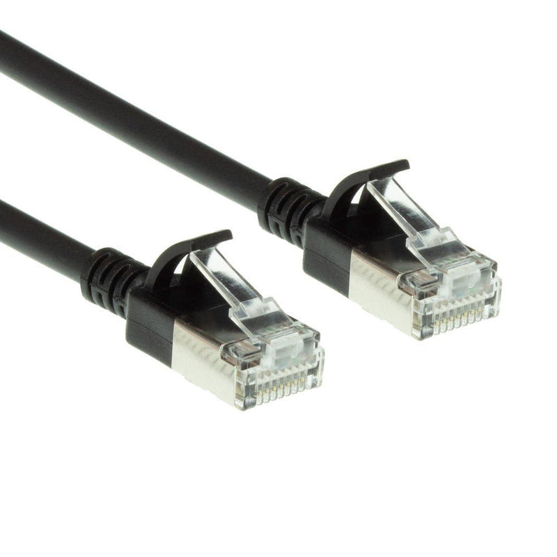 Black 10 Meter Lszh U FTP CAT.6A Datacenter Slimline Patch Cable Snagless With RJ45 Connectors