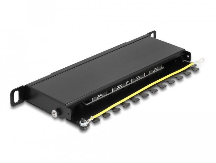 Delock 66870 Patch Panel 0.5U, Patch Panel Black Metal 0.5U, 254MM, 100MM, 22MM