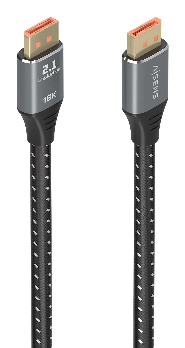Aisens Cable DisplayPort V2.1 16K@60HZ 80Gbps, DP/M-dp/M, Black 1.0M