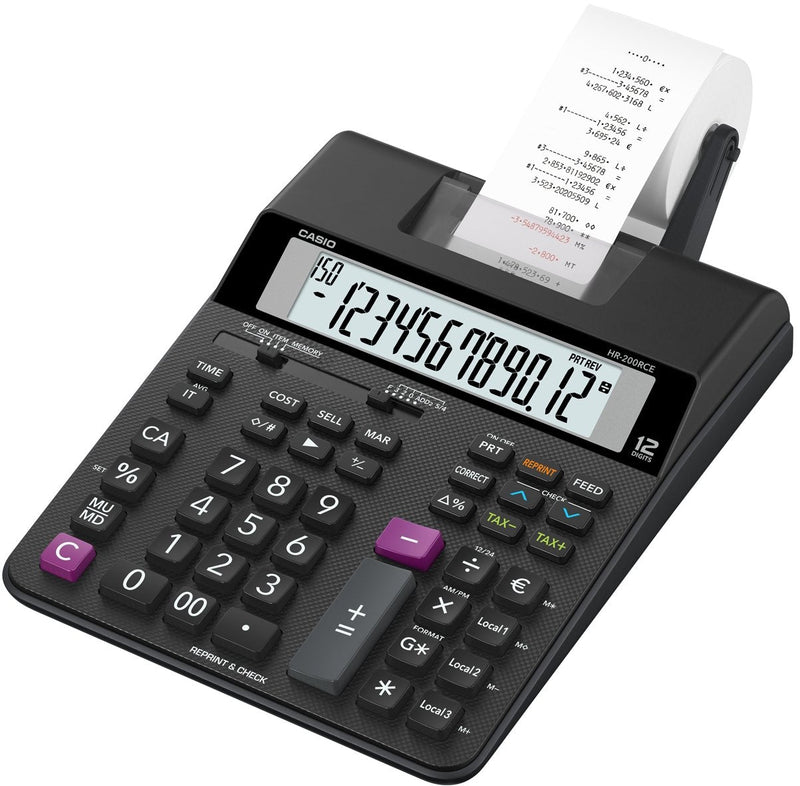 Casio HR-200RCE Calculator Desk Calculator Printing Black