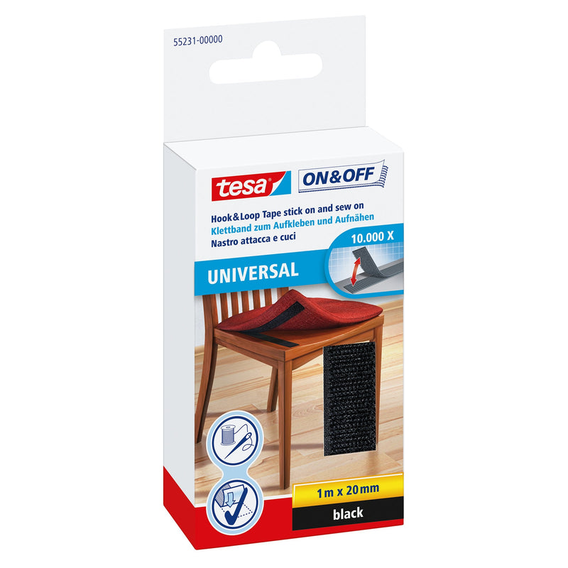 Tesa On&off Tape Velcro Aufkleben&para Coser 20MMX100CM 6UDS Sch