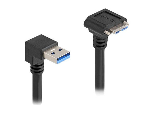 Delock 80482 USB Cable 5Gbps USB Tipo-a Male 90° Inclinado Hacia Abajo a USB Micro-b Male With Screws 90° Incl — image 1