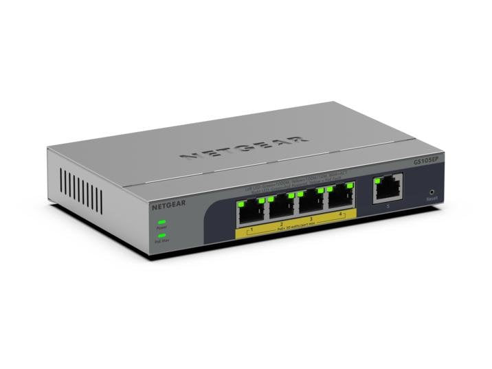 NETGEAR GS105EP No Administrado Gigabit Ethernet (10/100/1000) Energía Sobre Ethernet (PoE) Grey