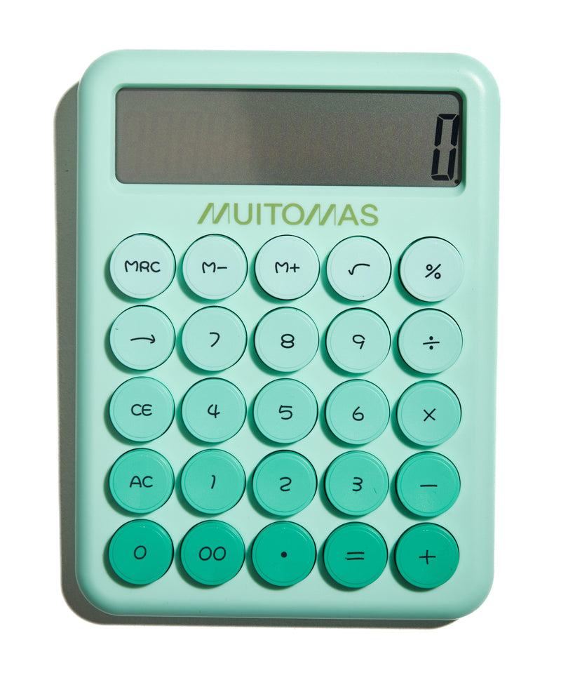 Muitomas, Calculator Laptop With Screen Large 12 Dígitos, Funciona With Battery Aaa, Colour Green Salvia