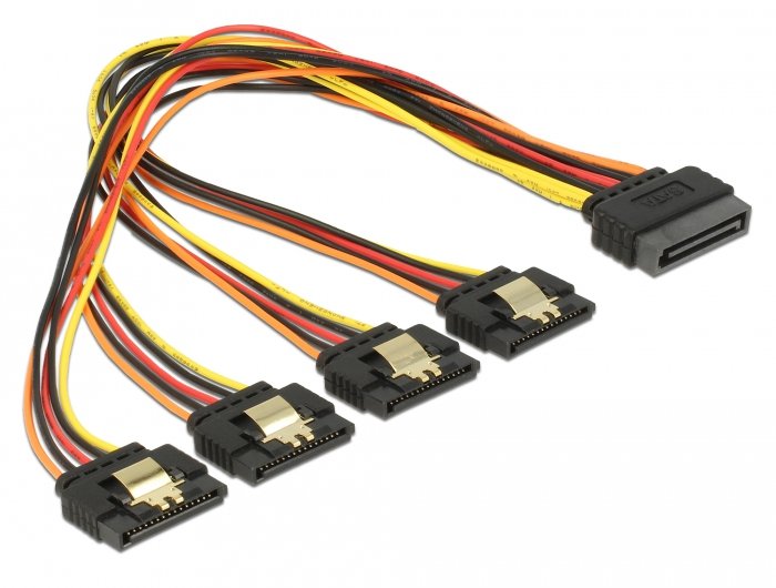 Delock 60157 Cable SATA 0,3M SATA 15 Pines 4 X SATA 15-PIN Multicolour