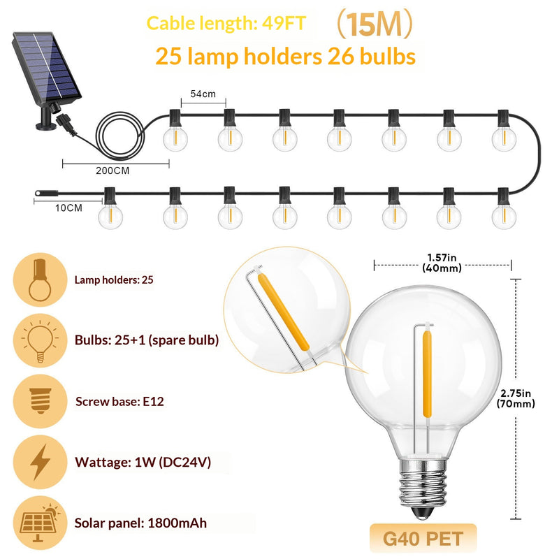 Outdoor Waterproof Solar Copper Wire String Lights