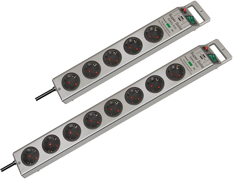 Brennenstuhl Super-solid Surge Protection 4.500A 8 Salidas AC Silver 2,5M