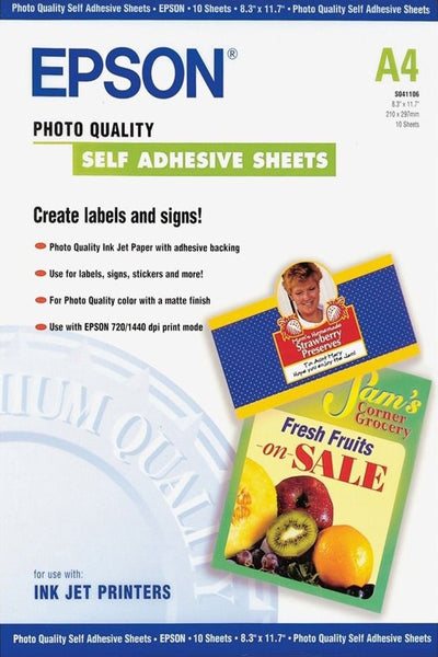 Epson Paper Inkjet Autoadhesive A4 167GR 10 Hojas — image 1