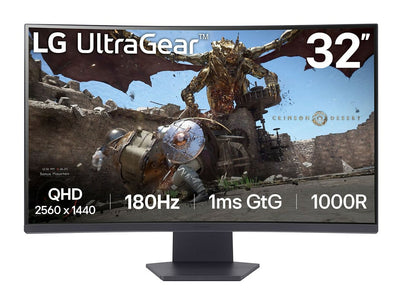 LG Monitor Gaming Curved Ultragear 32GS60QC-B 31.5' QHD 1MS 180HZ VA Black — image 1