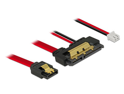 Delock 85242 Cable SATA 6GB/S Female 7 Contactos + Power Female 2 Contactos SATA 22 Contactos Female Recto — image 1