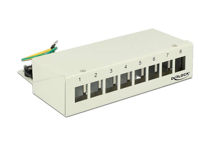 Delock 43336 Keystone Desktop Patch Panel 8 Port Grey — image 1