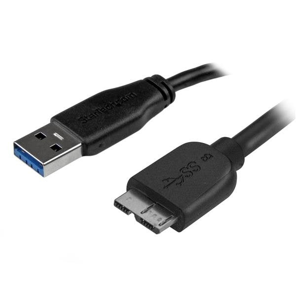 StarTech USB Cable 3.1 Slim 2M USB a Micro USB B Male a Male Black