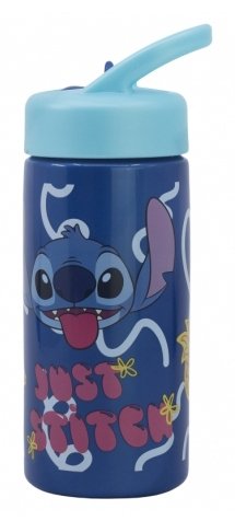 Safta Stitch Sweet Bottle 410ML - Pvc Without Bpa - Valve Output Water - Handle Top - Tapon Roscado -