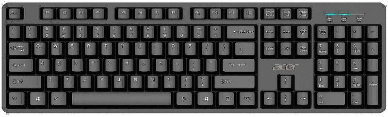 Acer USB Wired Keyboard Home Office QWERTY Internacional Ee.uu. Black